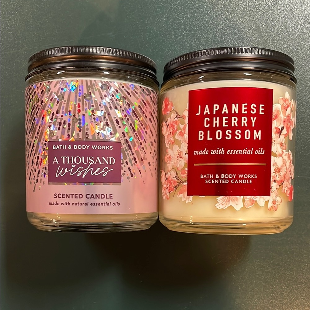 Bath & Body Works Pink and Cream Candle Duo